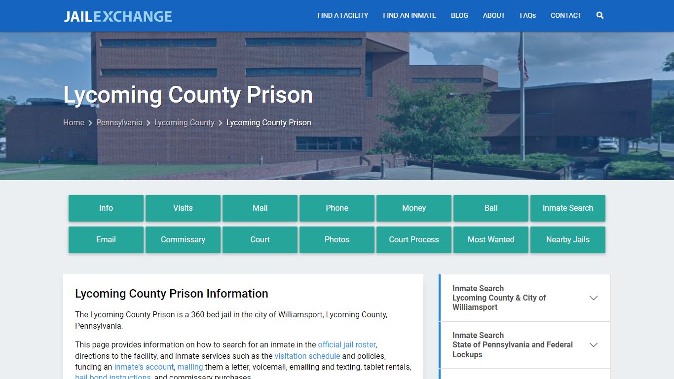 Lycoming County Prison, PA Inmate Search, Information - Jail Exchange